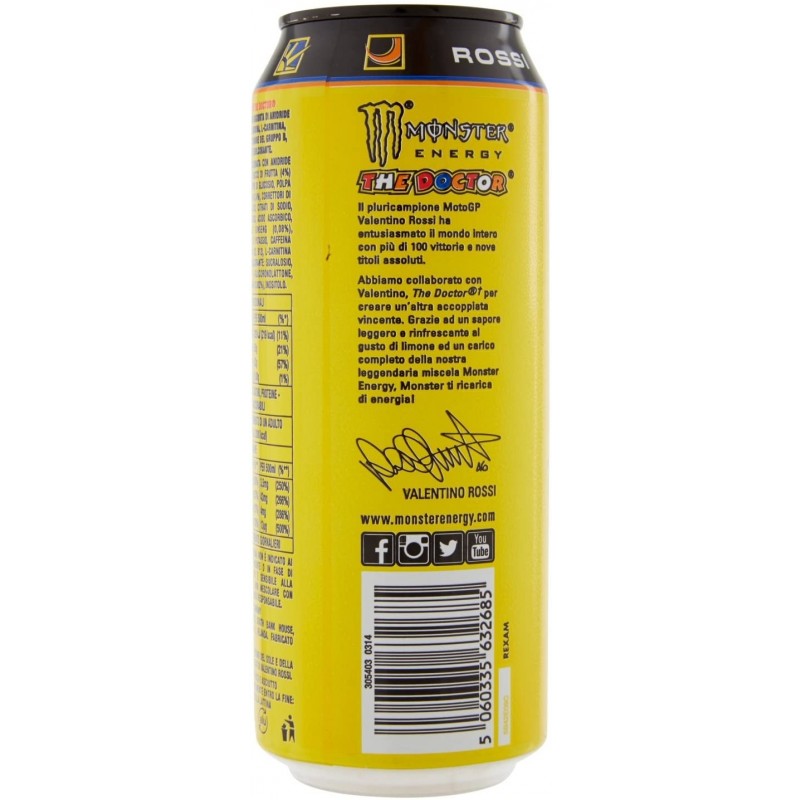Monster Energy The Doctor VR46 Bevanda Energetica - Lattina, 500 ml 