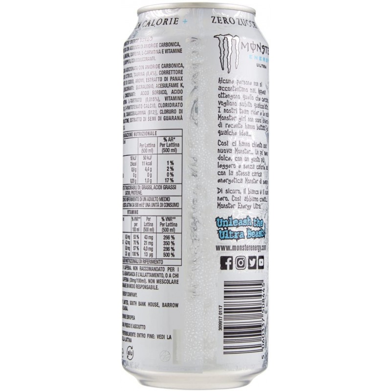 Monster Enery Ultra White senza zuccheri